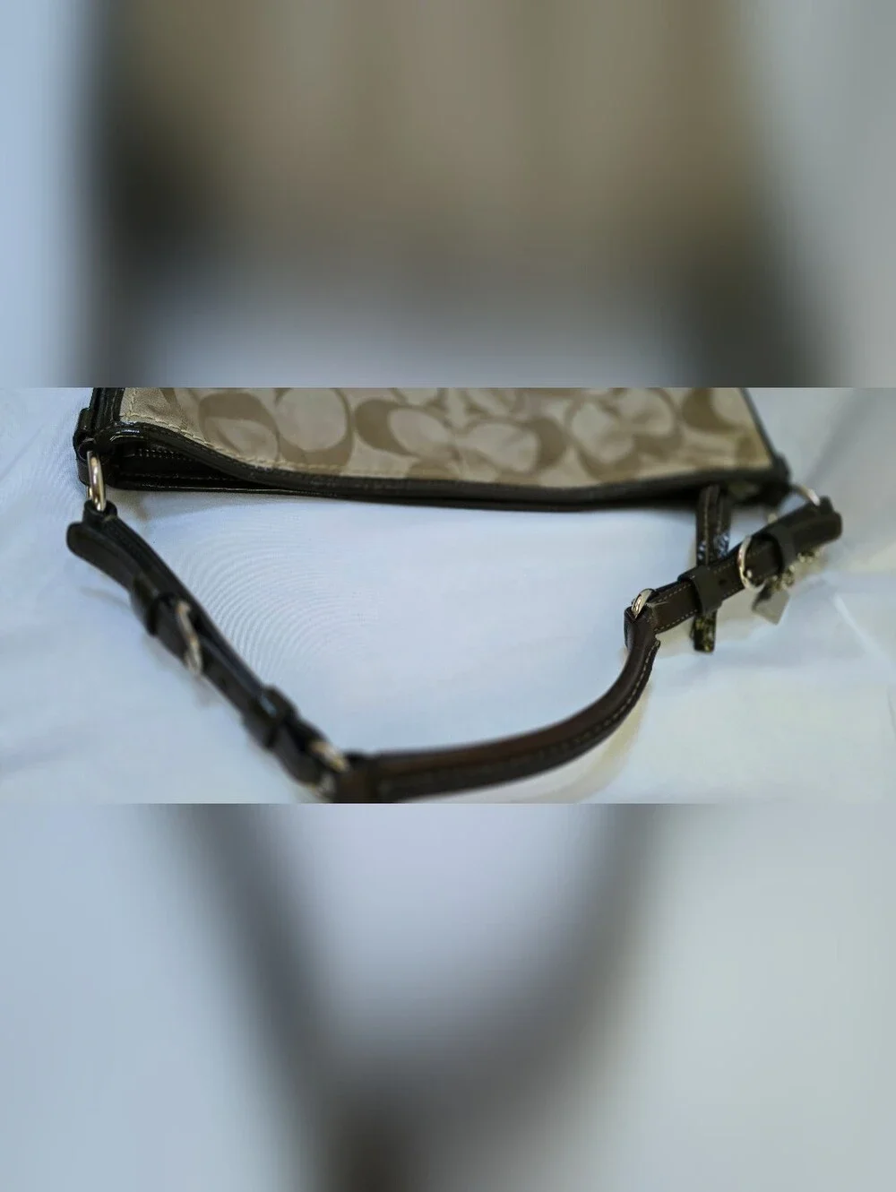 Coach Large Signature C Hobo Shoulder Bag 12676 Brown Y2K